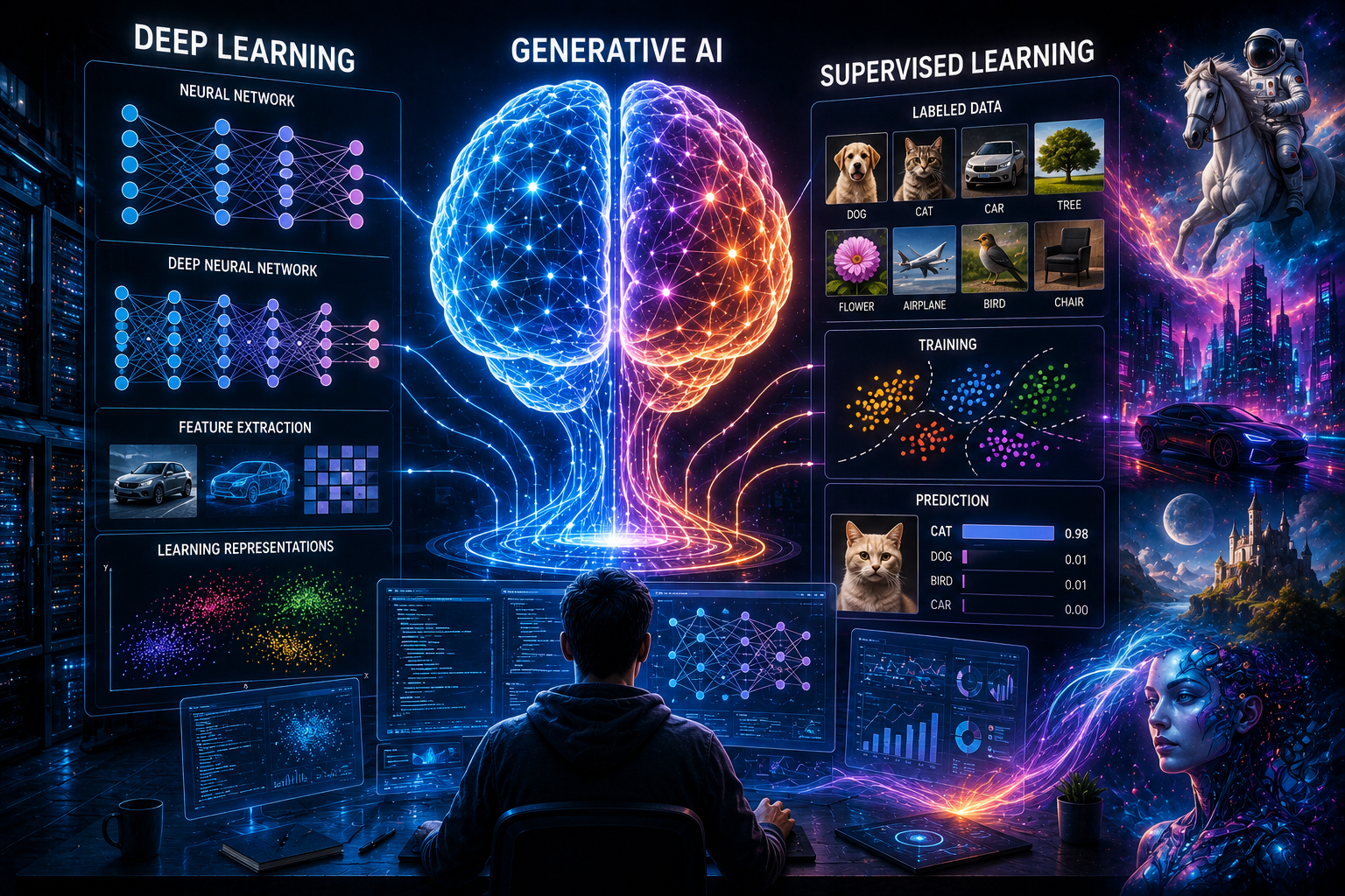 Deep learning generative AI, supervised